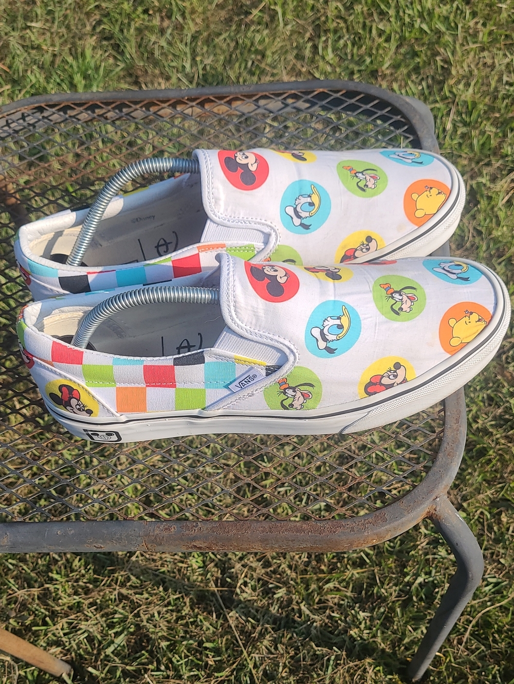Vans Kids White Slip-On with Multicolor Character Circles